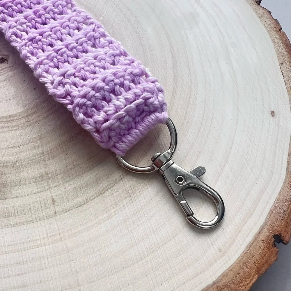 Crochet Handmade wristlet Ombré Dahlia Pastel Color keychain